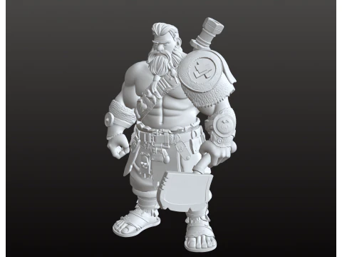 Gentle Giant Barbarian STL Protective Hero Warrior 3D Print Model