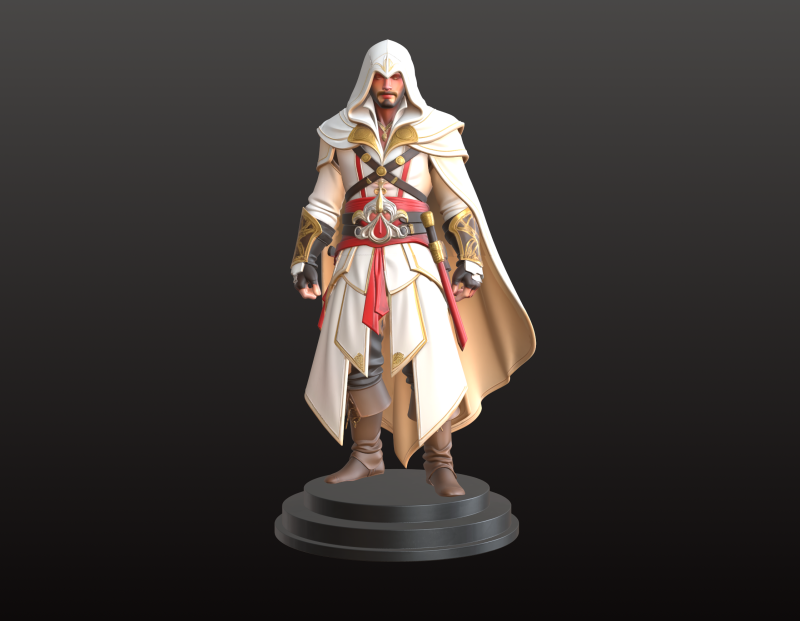 Assassin Warrior STL Renaissance Shadow Master 3D Print Model .c4d .max .obj .3ds .fbx .stl .blend 