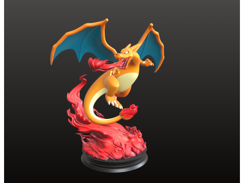 चरज़ार्ड एसटीएल फ़िएरी ड्रैगन फ़्लाइट पोज़ 3D प्रिंट मॉडल