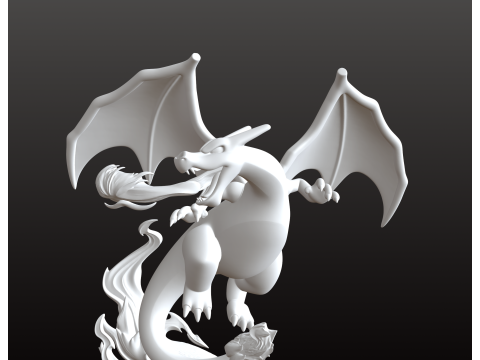 Charizard STL Fiery Dragon Flight Pose 3D Print Model