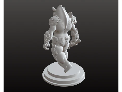 Rhino Warrior STL Armored Beast Champion 3D Print Model