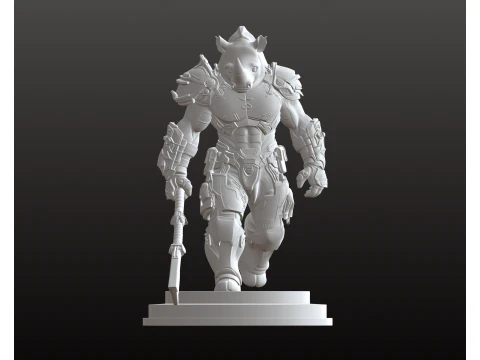 Rhino Warrior STL Armored Beast Champion 3D Print Model