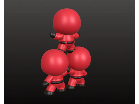 Squid Game Inspired Crew STL Chibi Style Collectible Set 3D Print Model