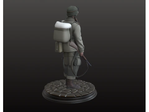 World War Soldier STL Historic Waiting Stance 3D Print Model