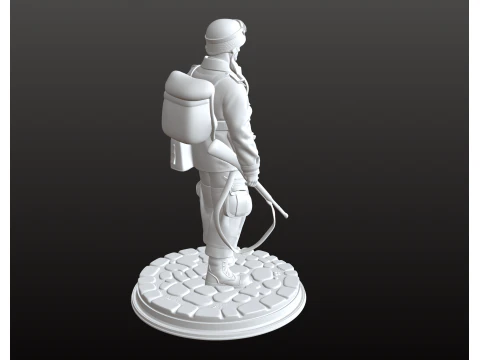 World War Soldier STL Historic Waiting Stance 3D Print Model
