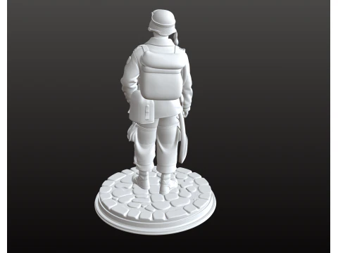 World War Soldier STL Historic Waiting Stance 3D Print Model