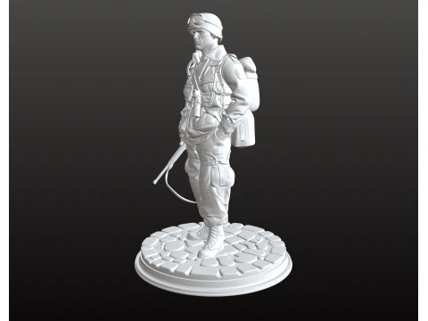 World War Soldier STL Historic Waiting Stance 3D Print Model