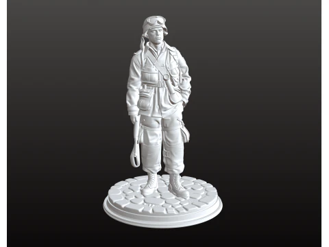 World War Soldier STL Historic Waiting Stance 3D Print Model
