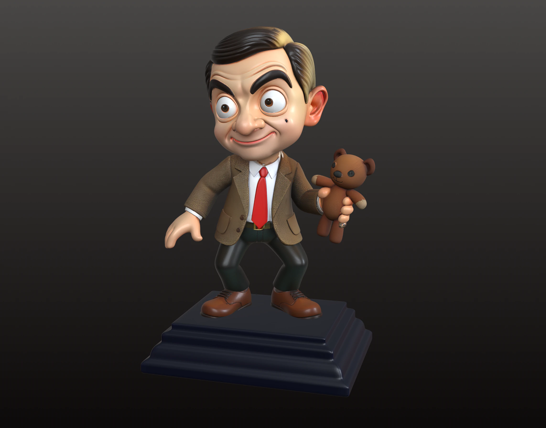 Mr Bean Inspired Chibi STL Iconic Comedy Duo Collectible 3D Print Model .c4d .max .obj .3ds .fbx .stl .blend 