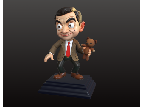 Mr Bean inspirado em Chibi STL ic&ocirc;nica dupla de com&eacute;dia colecion&aacute;vel Modelo de Impressão 3D
