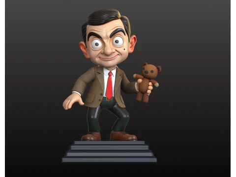 Mr Bean Inspired Chibi STL Iconic Comedy Duo Collectible 3D Print Model