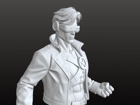 Laser Eyes Super Hero STL Futuristic Collector Figure 3D Print Model