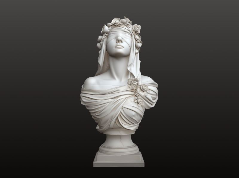 Koleksi Mitologi STL Patung Dewi dengan Mata Tertutup Model Cetak 3D .c4d .max .obj .3ds .fbx .stl .blend 