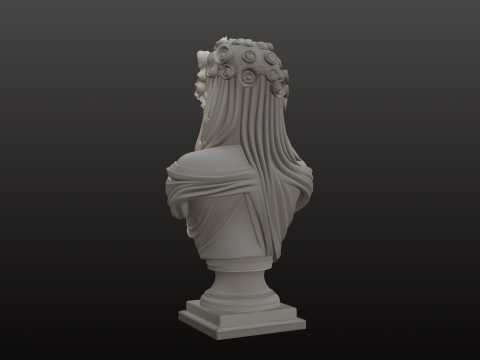 Koleksi Mitologi STL Patung Dewi dengan Mata Tertutup Model Cetak 3D