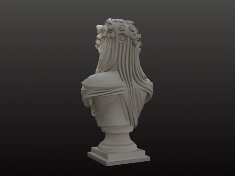 Blindfolded Goddess Bust STL Mythological Collectible 3D Print Model