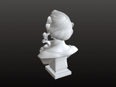 Beautiful Woman Bust STL Elegant Portrait 3D Print Model