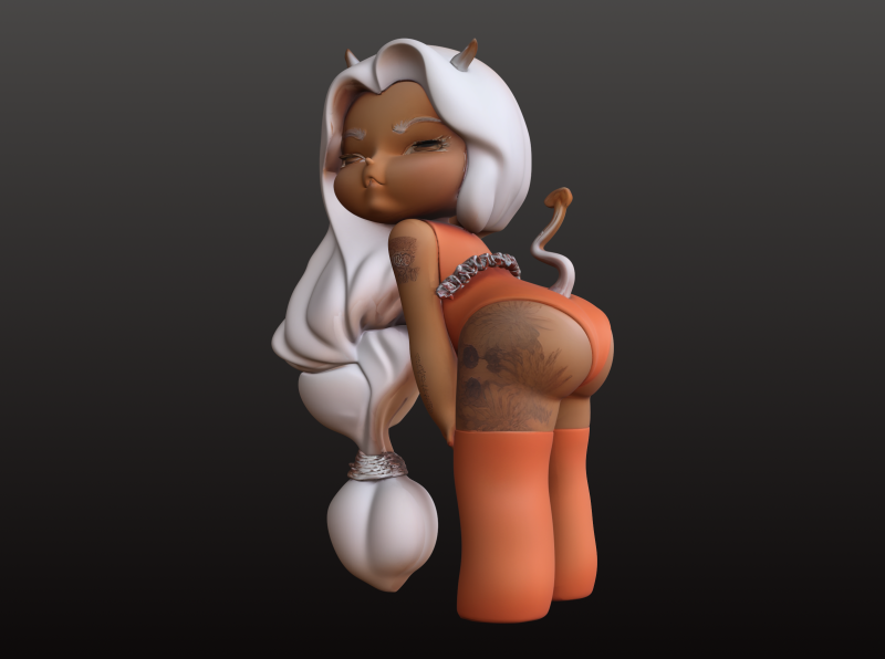 Chibi Şeytan Kız STL Şakacı Küçük Şeytan Koleksiyonluk Eşya 3D Baskı Modeli .c4d .max .obj .3ds .fbx .stl .blend