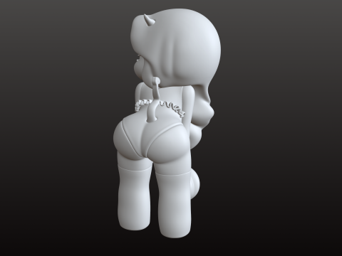 Chibi Şeytan Kız STL Şakacı K&uuml;&ccedil;&uuml;k Şeytan Koleksiyonluk Eşya 3D Baskı Modeli