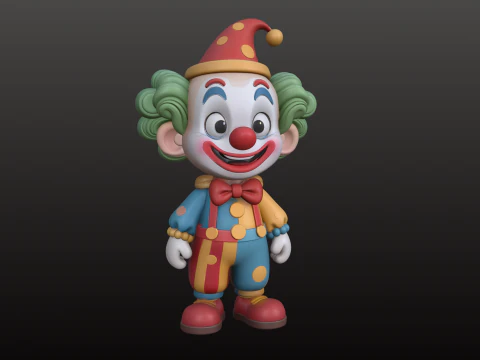 Chibi Clown STL Chibi da collezione carino Modello di stampa 3D
