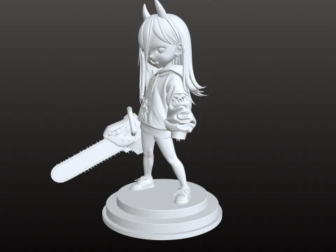 Chibi Devil Girl STL Horror Manga Style 3D Print Model