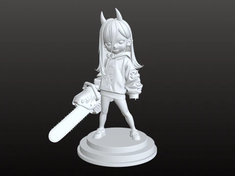 Chibi Devil Girl STL Horror Manga Style 3D Print Model