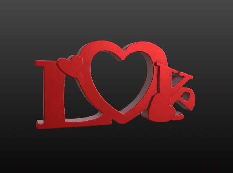 사랑 사진 프레임 STL 발렌타인 데이 3D 장식 3D 프린트 모델 .c4d .max .obj .3ds .fbx .stl .blend 