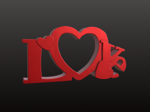 Cadre photo d'amour STL Saint-Valentin 3D décoratif Modèles 3D en vedette