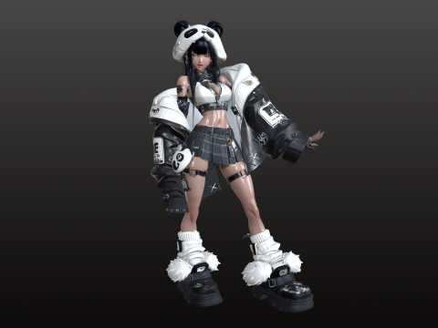 Dziewczyna z mangi w stylu pop STL Kolekcjoner mody 3D Model do druku 3D