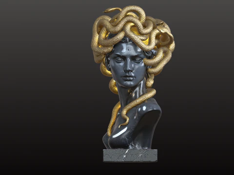 Medusa Bust STL Mythological Gorgon Goddess 3D Print Model