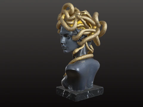Medusa Bust STL Mythological Gorgon Goddess 3D Print Model