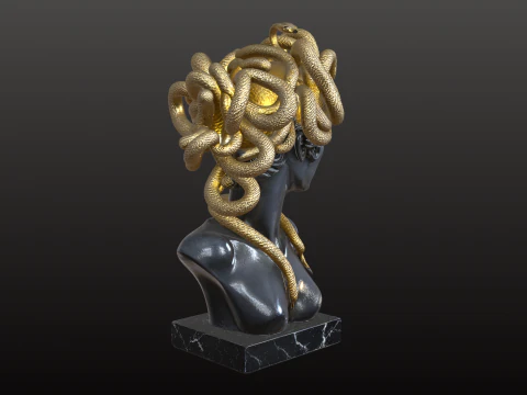 Medusa Bust STL Mythological Gorgon Goddess 3D Print Model