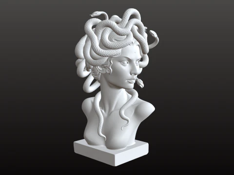 Medusa Bust STL Mythological Gorgon Goddess 3D Print Model
