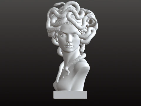 Medusa Bust STL Mythological Gorgon Goddess 3D Print Model