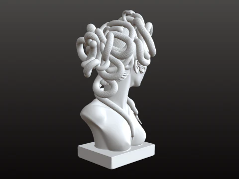 Medusa Bust STL Mythological Gorgon Goddess 3D Print Model