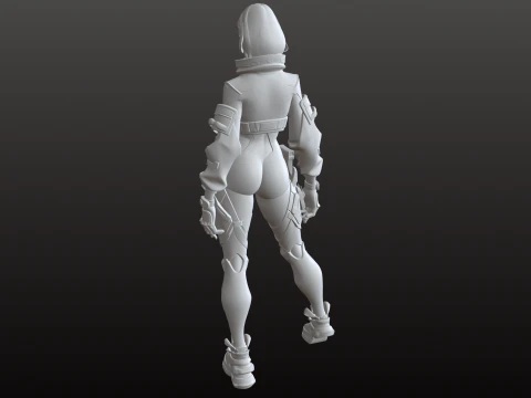Figura d'azione futuristica della tuta robotica STL della ragazza guerriera Modello di stampa 3D