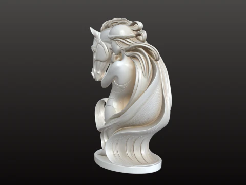 Woman and Horse Sculpture STL Elegant Mythic 3D Print Model