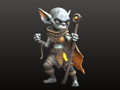 Fantasia Troll Mago STL Arcano Feiticeiro Modelo de Impressão 3D