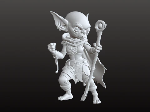 Fantasy Troll Mage STL Arcane Spellcaster 3D Print Model