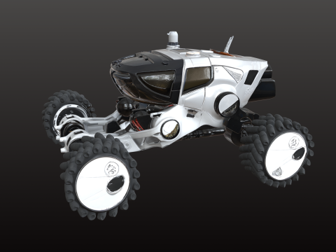 Futuristische ruimtewagen STL Planet Explorer-voertuig 3D printmodel