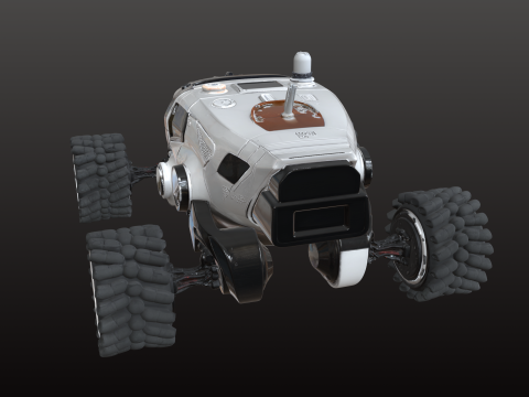 Futuristische ruimtewagen STL Planet Explorer-voertuig 3D printmodel