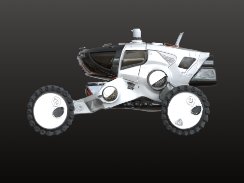 Futuristische ruimtewagen STL Planet Explorer-voertuig 3D printmodel