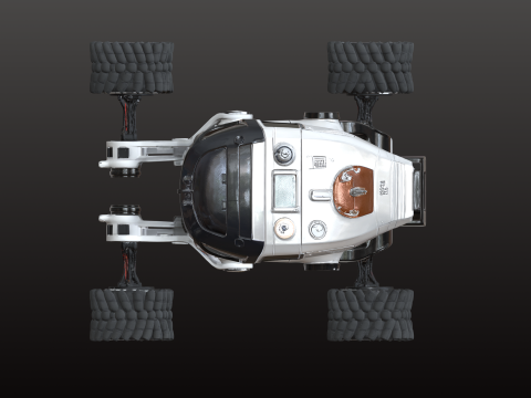 Futuristische ruimtewagen STL Planet Explorer-voertuig 3D printmodel