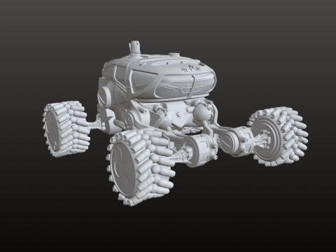 Futuristische ruimtewagen STL Planet Explorer-voertuig 3D printmodel