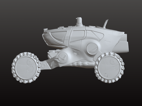 Futuristische ruimtewagen STL Planet Explorer-voertuig 3D printmodel