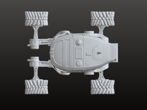 Futuristische ruimtewagen STL Planet Explorer-voertuig 3D printmodel