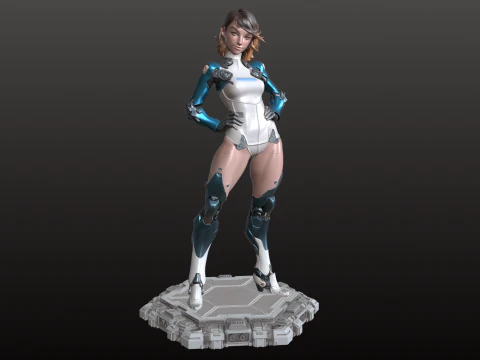 Ragazza futuristica modello STL Modello di stampa 3D