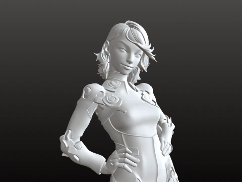 Futuristic Girl Model STL 3D Print Model
