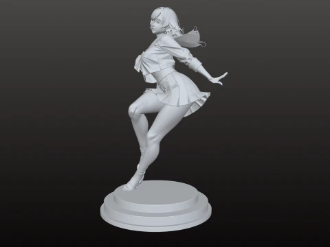 Manga Style Girl STL Proportions Collector 3D Print Model