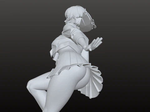 Manga Style Girl STL Proportions Collector 3D Print Model