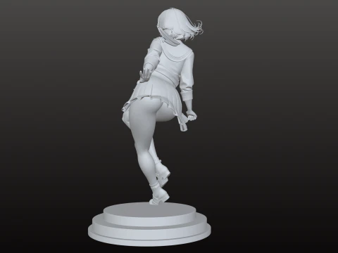 Manga Style Girl STL Proportions Collector 3D Print Model